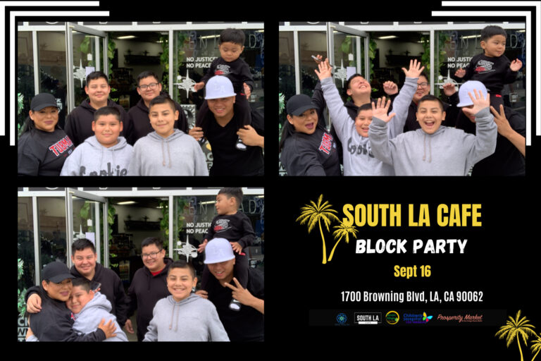 South LA Cafe block party featuring a digital photo booth rental.