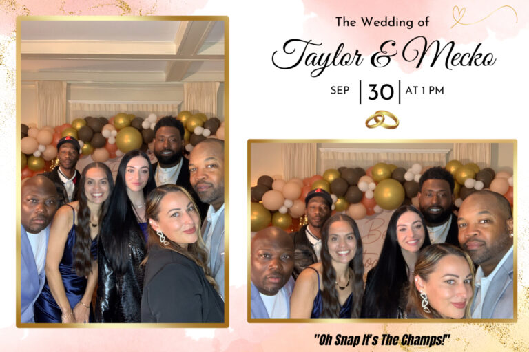 The wedding of Taylor and Mecko featured a digital photo booth rental, providing endless entertainment for their guests. Located in Los Angeles, the photo booth captured beautiful moments throughout the celebration.